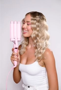 Mermade Mini Waver 25 Mm -Hair Chic Soldes mermade mini waver 25 mm boucleur triple pour cheveux 2